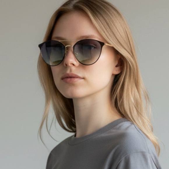 Jessica Simpson Accessories - Jessica Simpson Women's J5564 Retro Metal Round Sunglasses Black/Gold Lenses